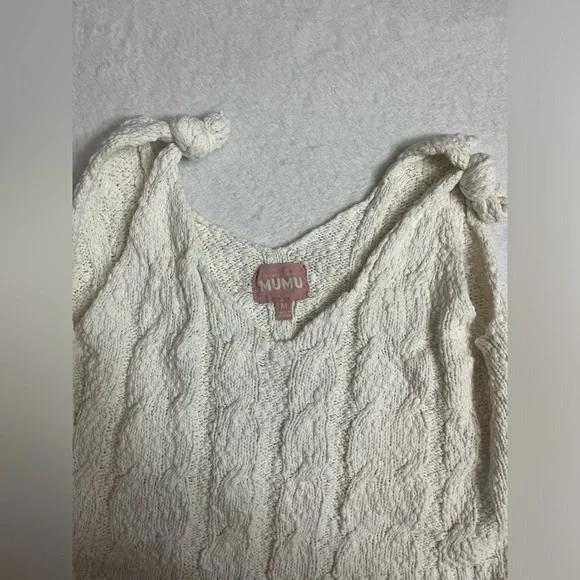 Show Me Your Mumu cream cable knit Trinity tank top sz medium versatile crop - Picture 6 of 7
